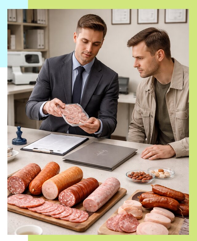 Сертификация колбасных изделий в Конаково от 7603 р. | Алешин-Кнк