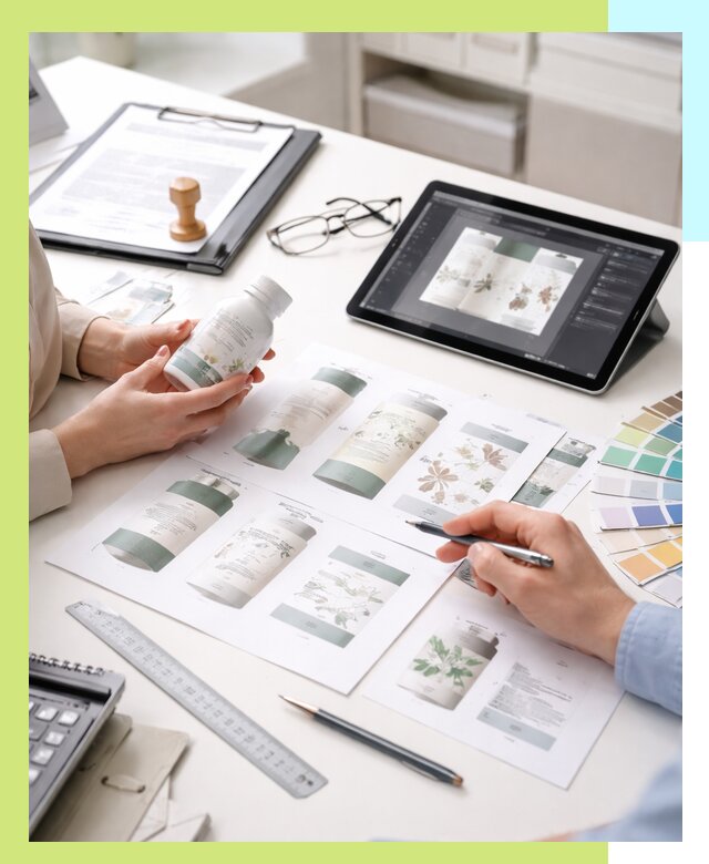 Профессиональная разработка дизайна и текста этикетки продукции в Конаково