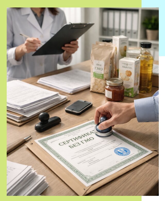 Получение сертификата Без ГМО для продукции в Конаково